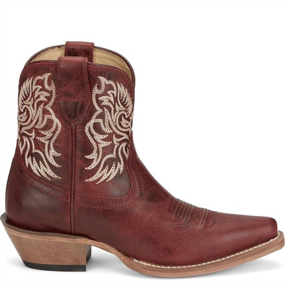 NEW JUSTIN BOOTS women's isabella ruby cowhide boots in brown